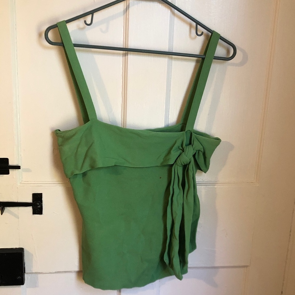 LOFT Vibrant Green Tank with Side Bow